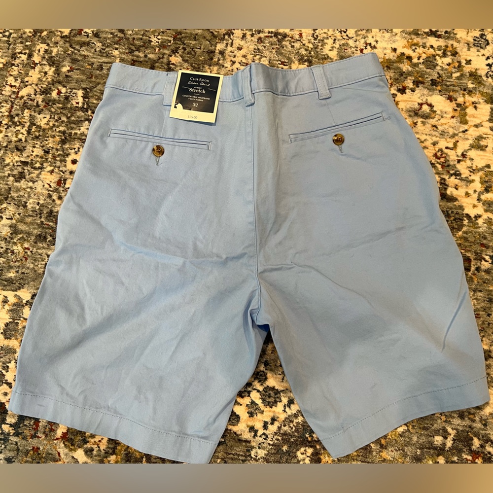 Club Room Classic Fit 32W Pale Ink Blue Shorts